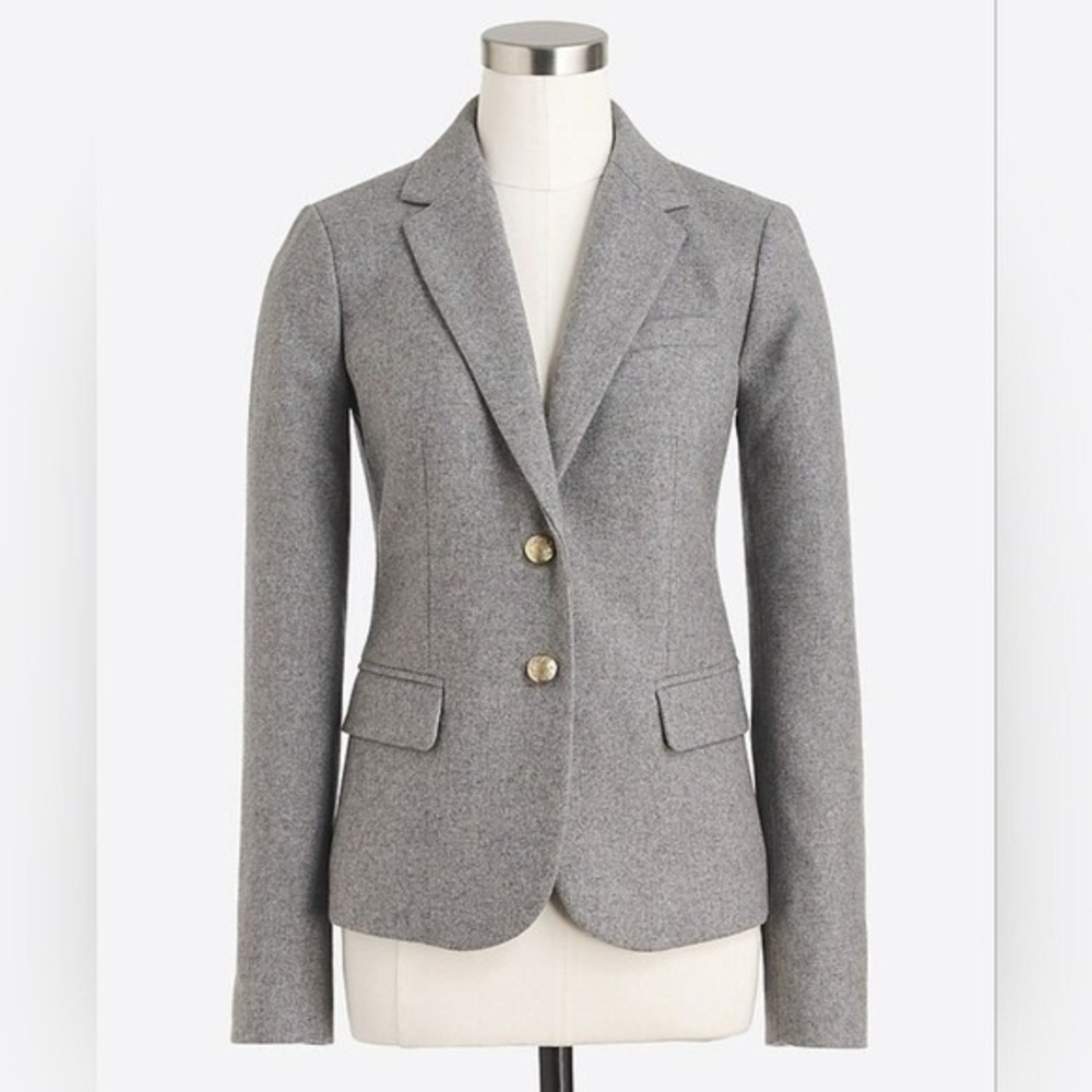 J. Crew Gray Wool Blend 2 Button Preppy Acadamia School Boy Schoolboy Blazer 00